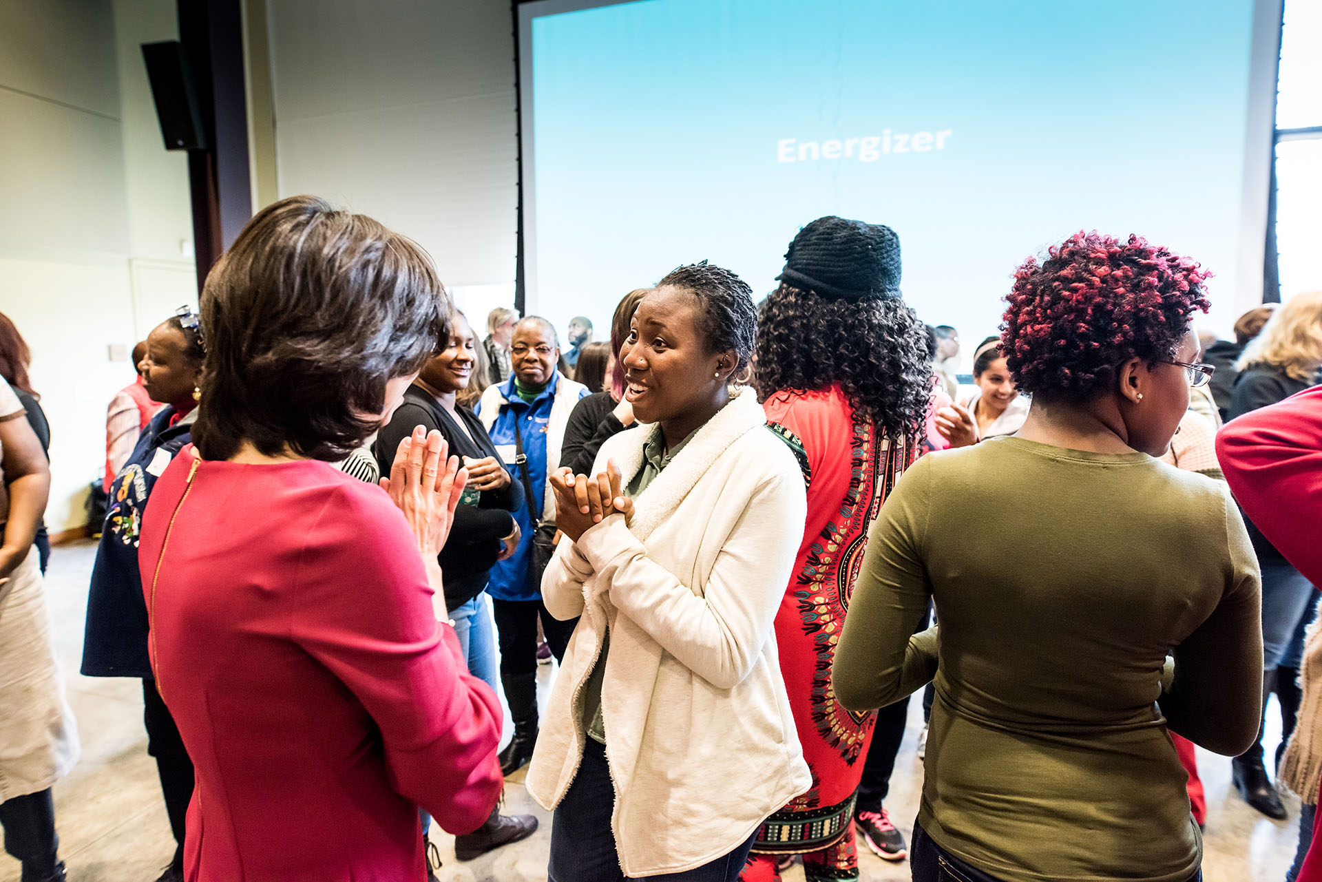 Hyve Founder Jessica Kohnen engaging with event participants.